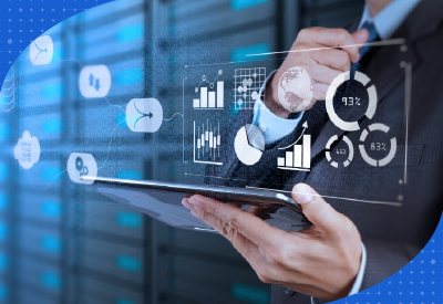 Individual holding a tablet illustrates data visualization tools facilitating informed decision-making through clear insights